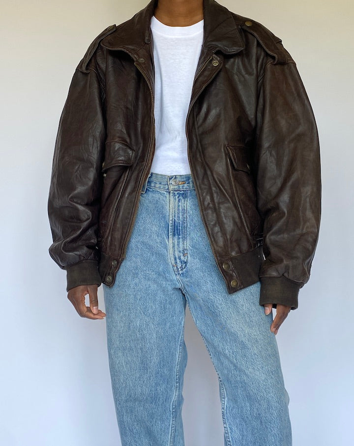 VINTAGE BROWN LEATHER JACKET 4963