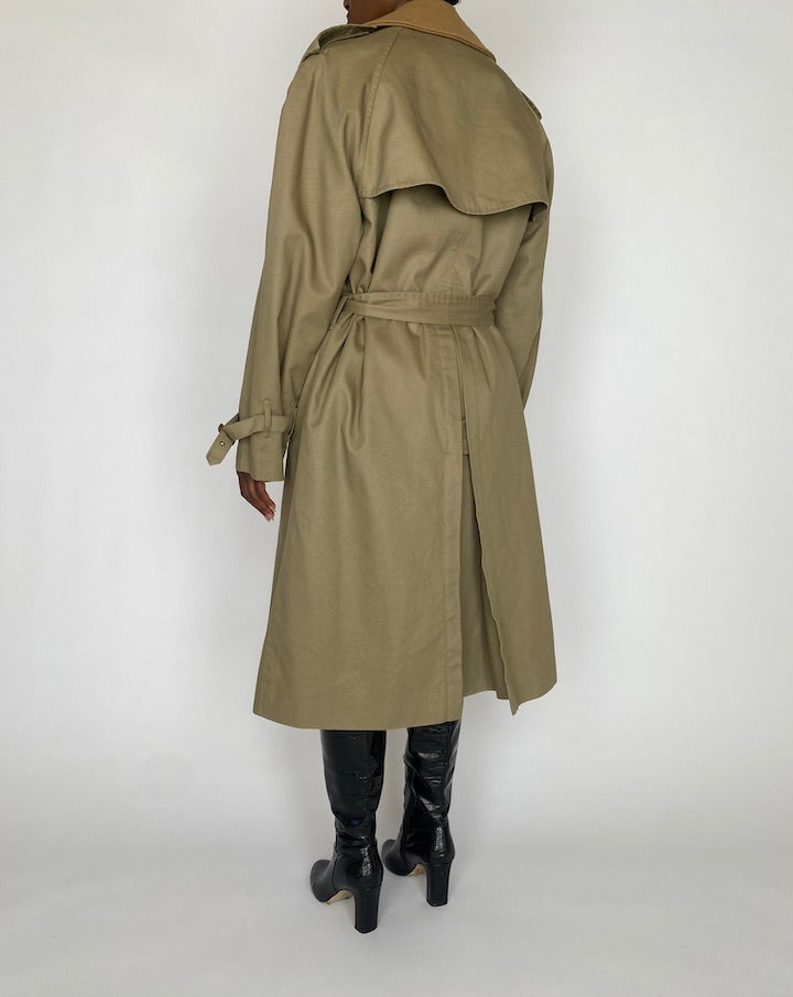 VINTAGE LONG BEIGE TRENCH COAT 4766