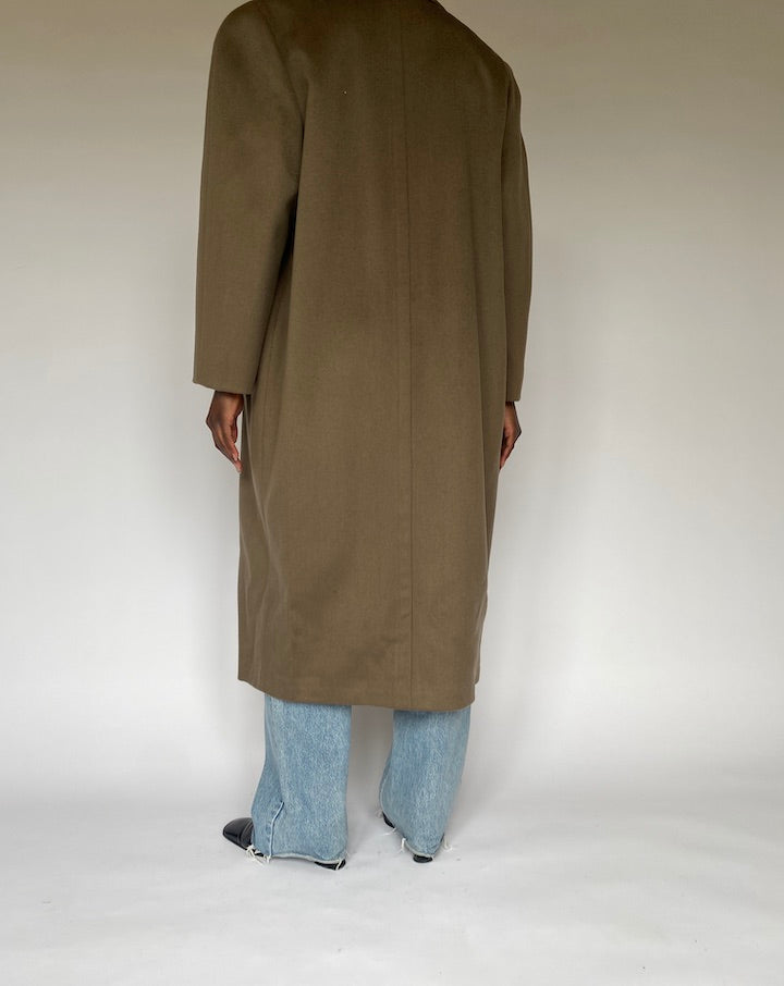VINTAGE LONG BEIGE WOOL COAT 4901