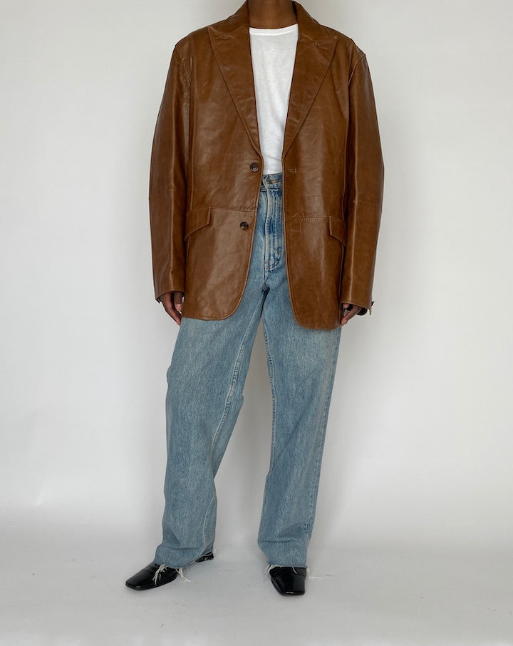 VINTAGE BROWN LEATHER JACKET 5143