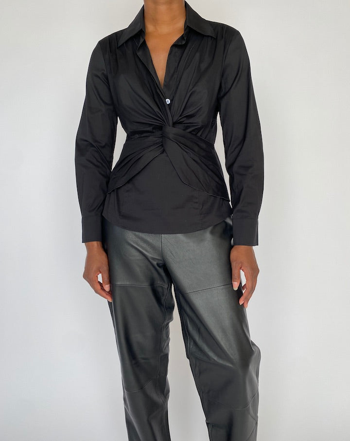 VINTAGE BLACK LONG SLEEVE TOP 4793