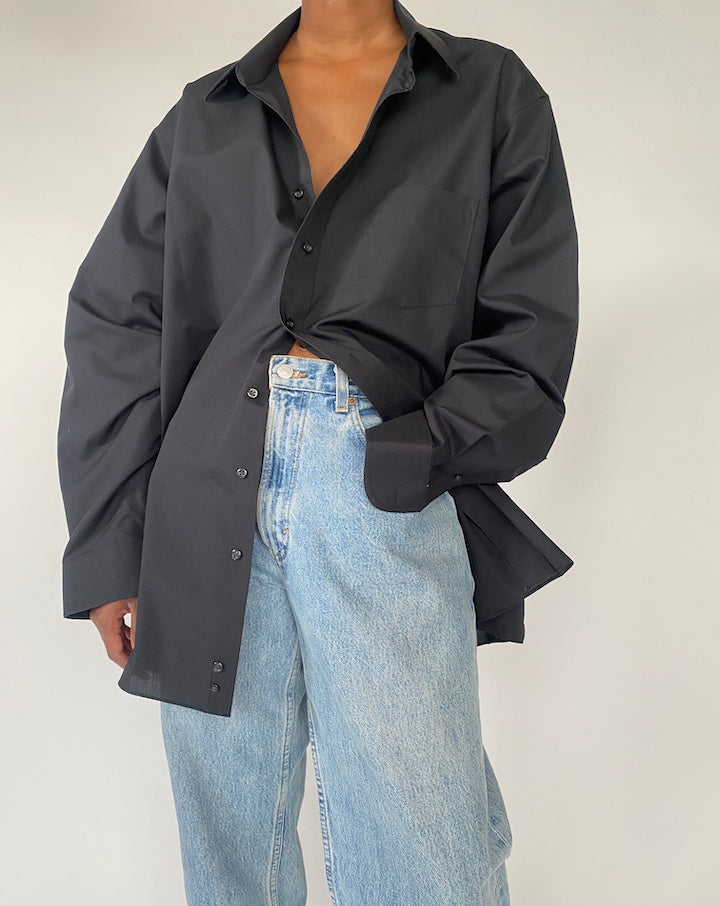 VINTAGE OVERSIZED BLACK SHIRT 4364
