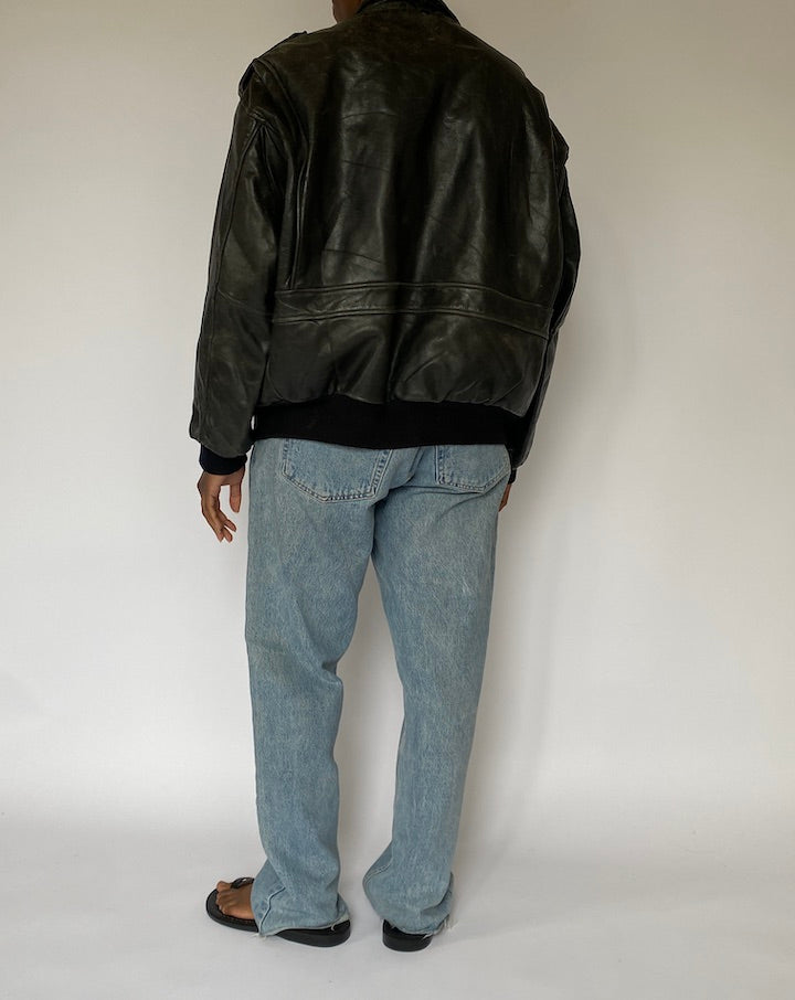 VINTAGE BLACK LEATHER JACKET 5068