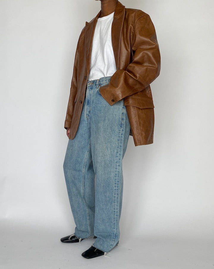 VINTAGE BROWN LEATHER JACKET 5143