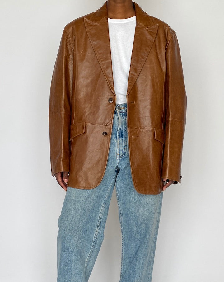 VINTAGE BROWN LEATHER JACKET 5143