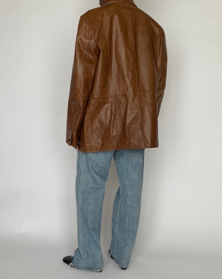 VINTAGE BROWN LEATHER JACKET 5143