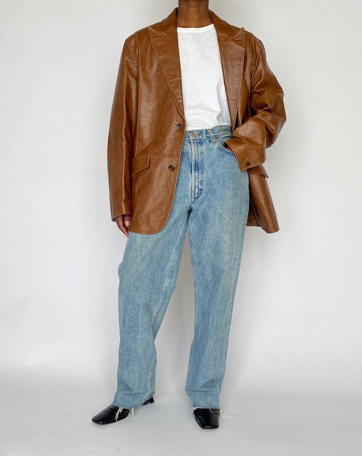 VINTAGE BROWN LEATHER JACKET 5143