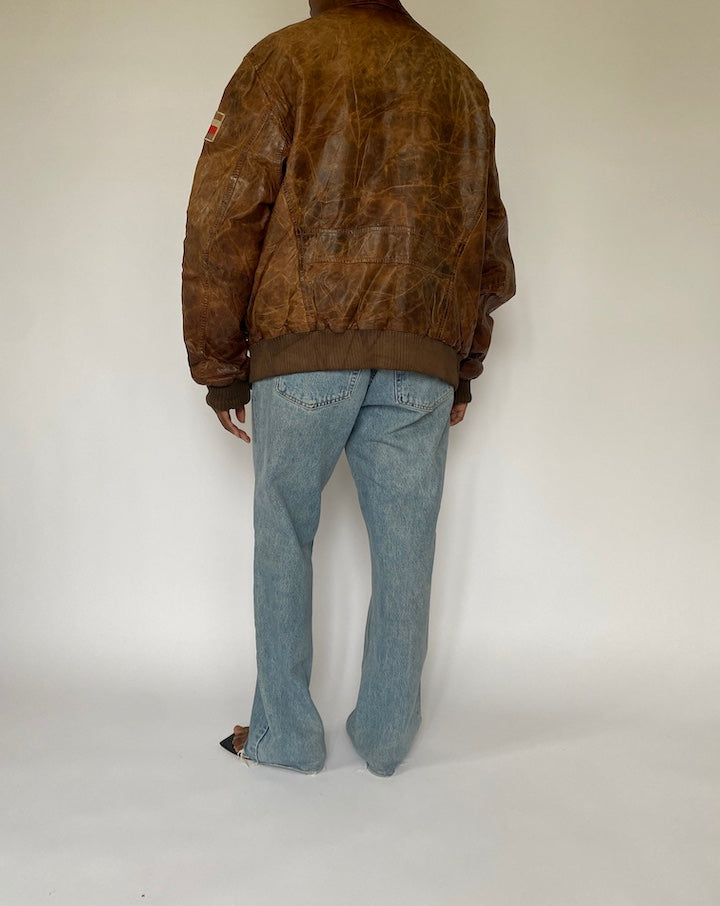 Vintage Brown Leather Jacket 5010