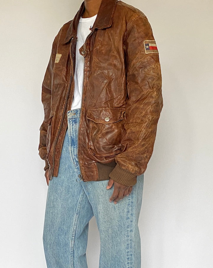 Vintage Brown Leather Jacket 5010