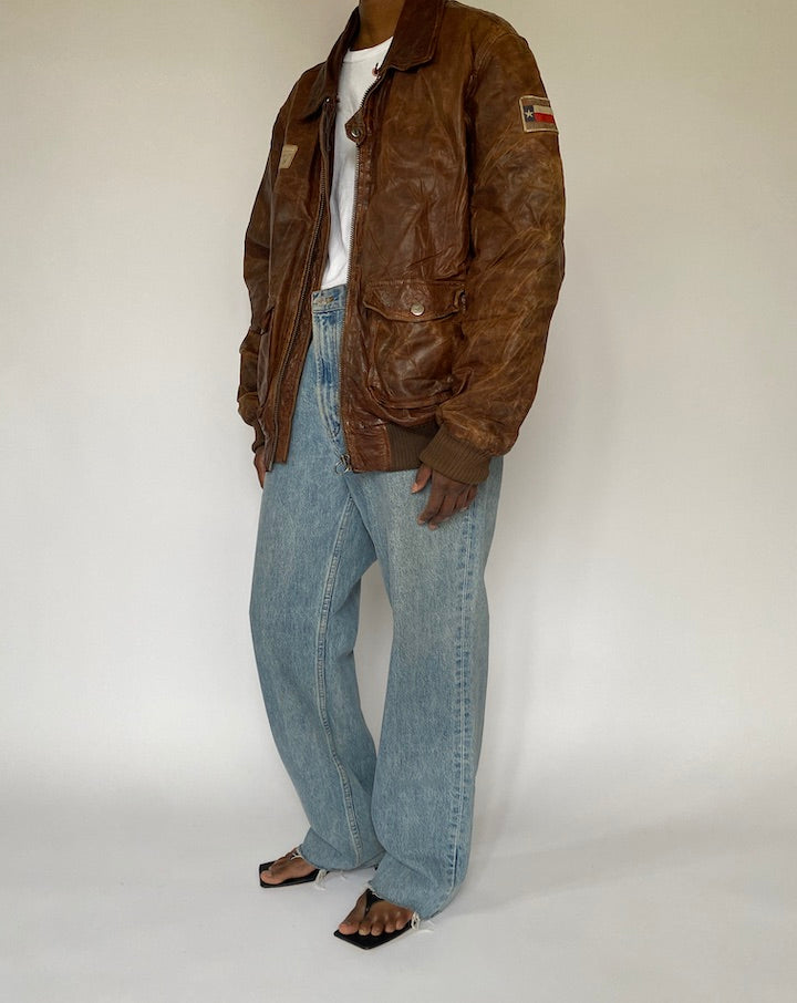 Vintage Brown Leather Jacket 5010