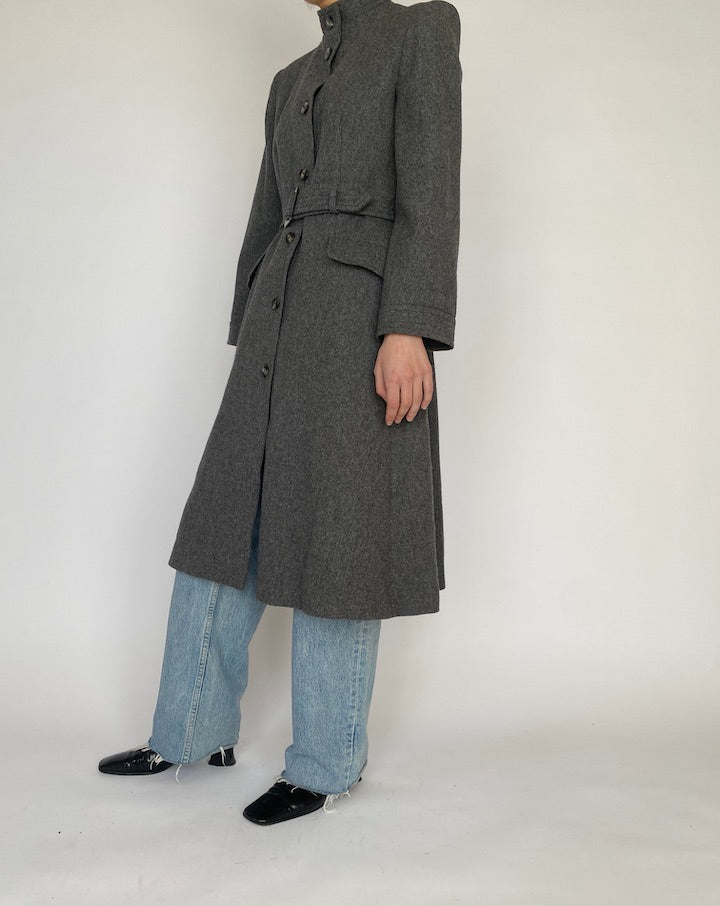 VINTAGE GREY WOOL COAT 4801