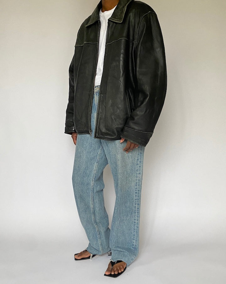VINTAGE BLACK LEATHER JACKET 5009
