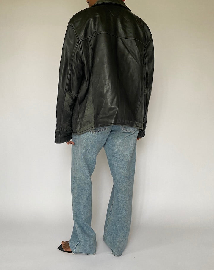 VINTAGE BLACK LEATHER JACKET 5009
