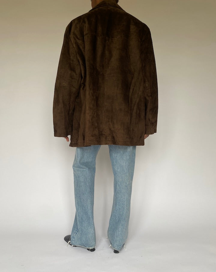 VINTAGE DARK BROWN SUEDE LEATHER JACKET 4909