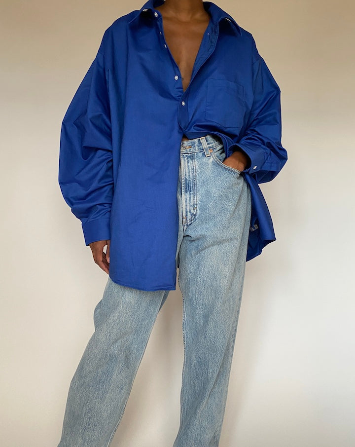 VINTAGE OVERSIZED BLUE SHIRT 4428