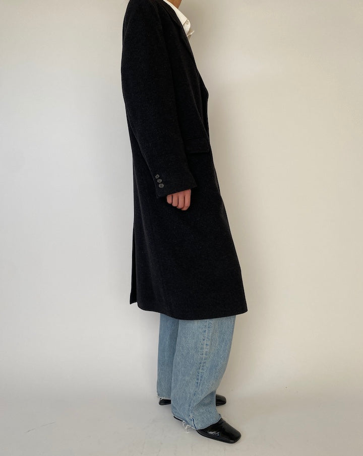 Vintage grey wool and cashmere blended oversized coat 5237