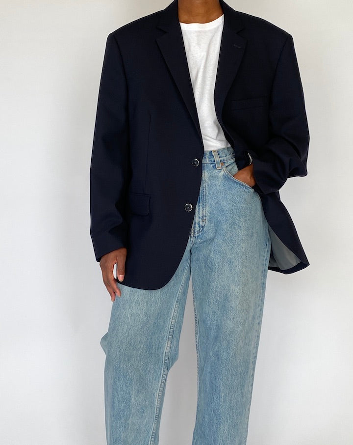 Vintage Black Single Breasted Blazer 5182