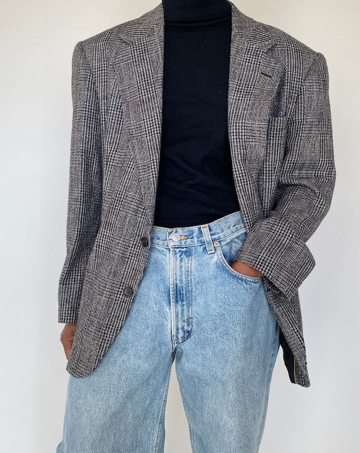 VINTAGE GREY HOUNDSTOOTH BLAZER 4329
