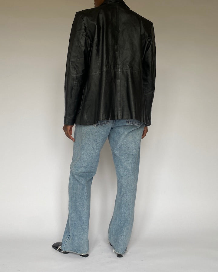 Vintage Black Leather Jacket 4906
