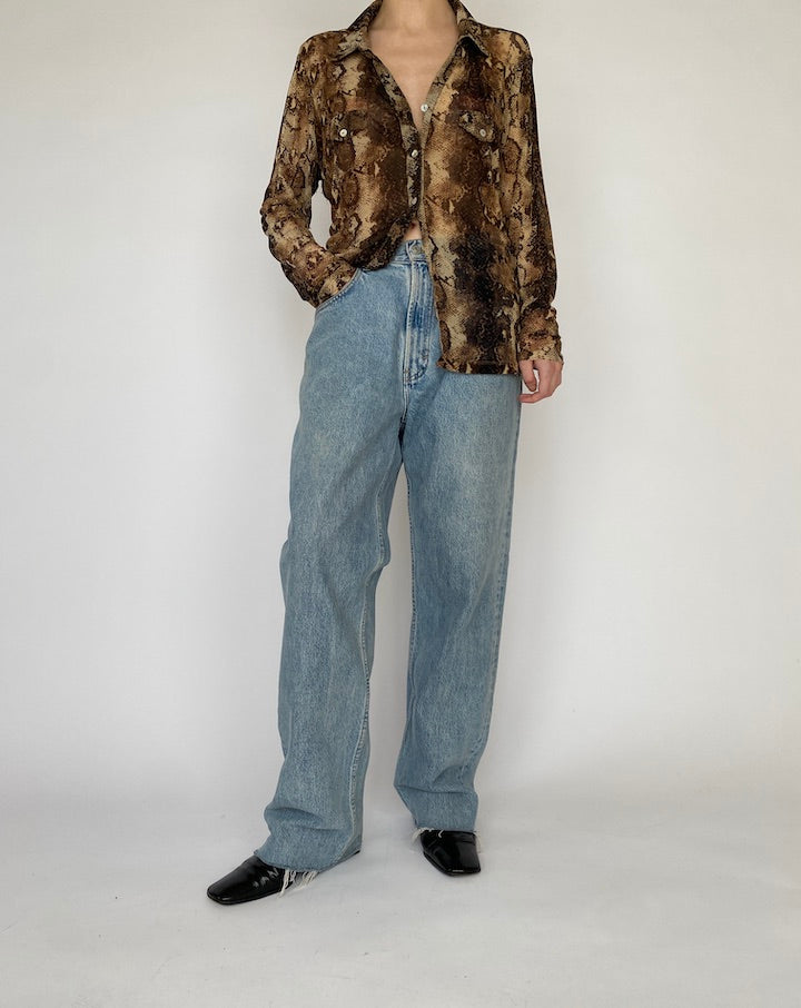 VINTAGE ANIMAL PRINTED BLOUSE 4769