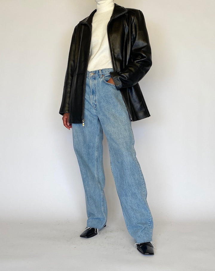 VINTAGE BLACK LEATHER JACKET 4467
