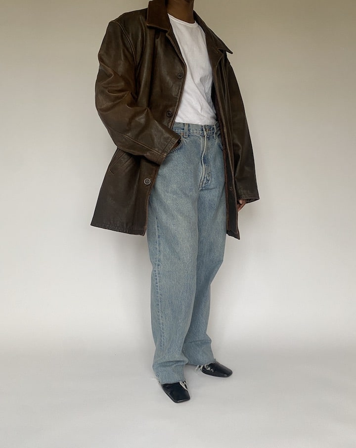 VINTAGE BROWN LEATHER JACKET 4877