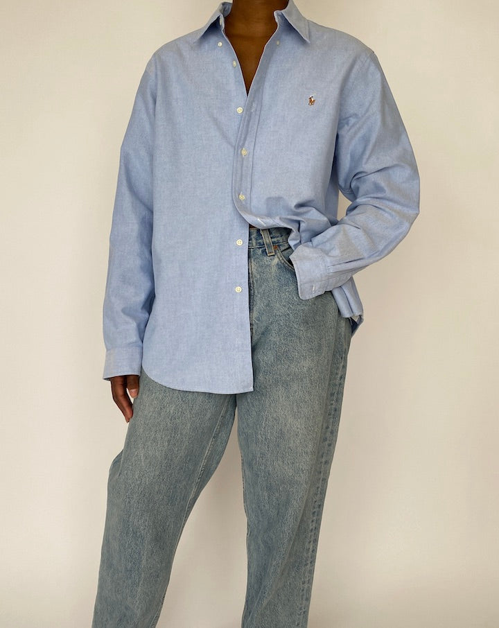 VINTAGE BLUE RALPH LAUREN SHIRT 4542