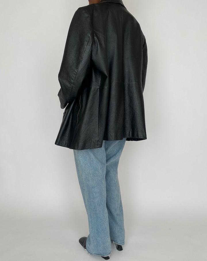 VINTAGE BLACK LEATHER JACKET 4630