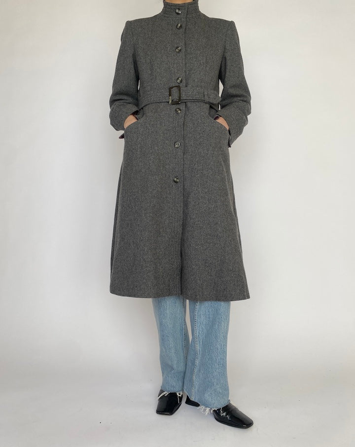 VINTAGE GREY WOOL COAT 4801