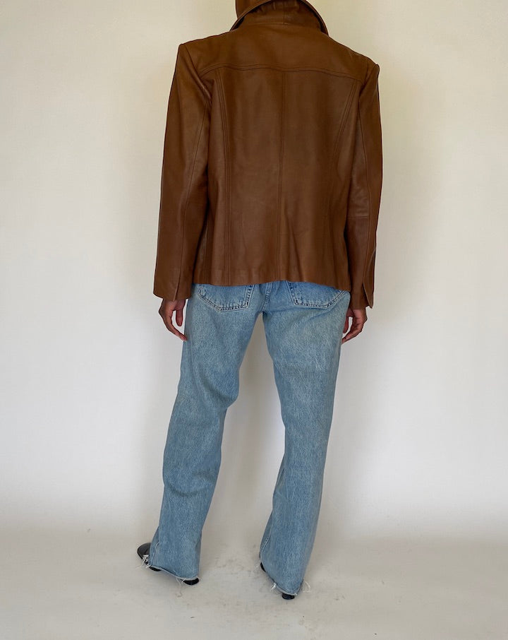 VINTAGE BROWN LEATHER JACKET 4468