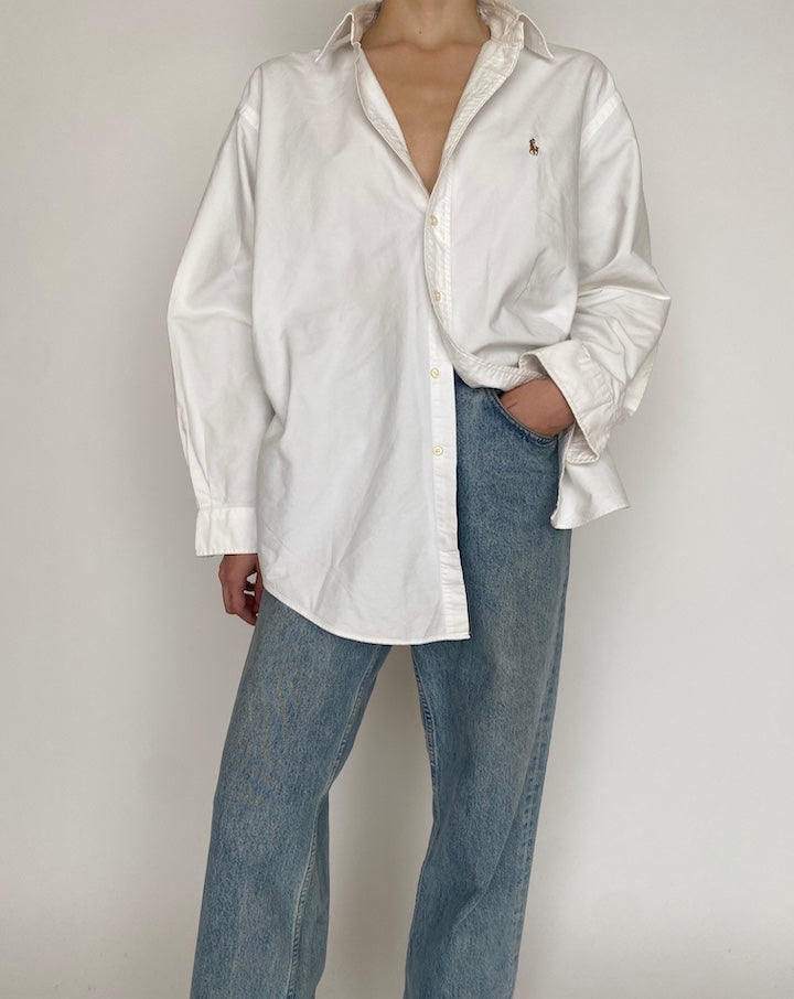 VINTAGE WHITE RALPH LAUREN SHIRT 4679