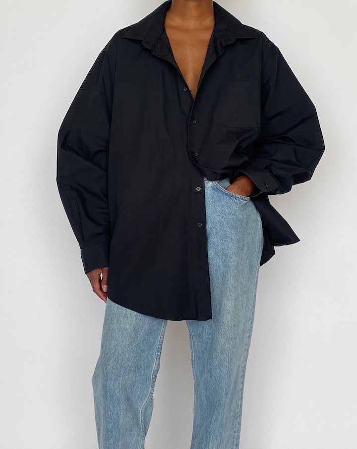 VINTAGE OVERSIZED BLACK SHIRT 4594