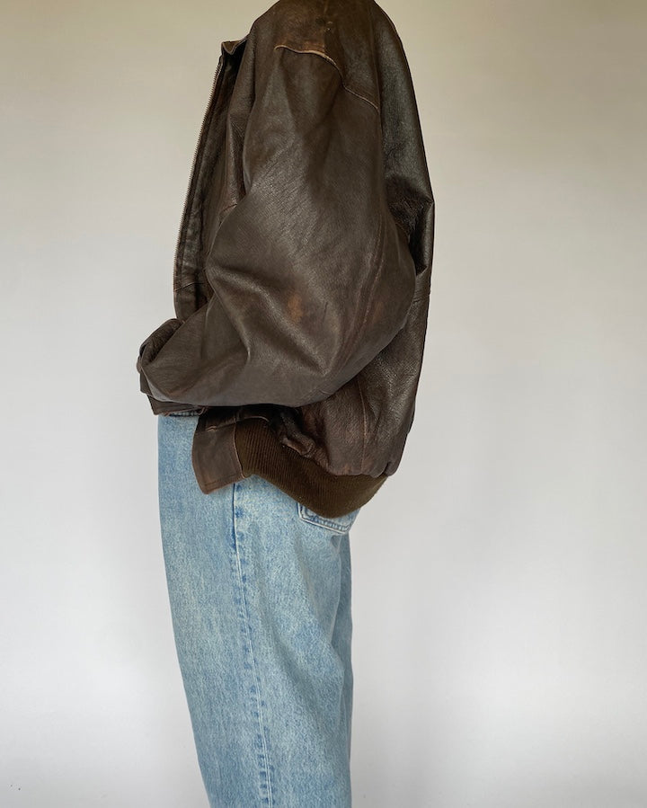 VINTAGE BROWN LEATHER JACKET 4937