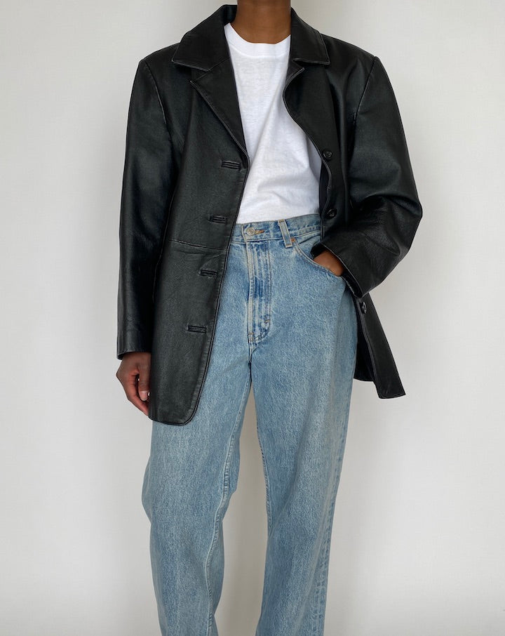 VINTAGE BLACK LEATHER JACKET 4630