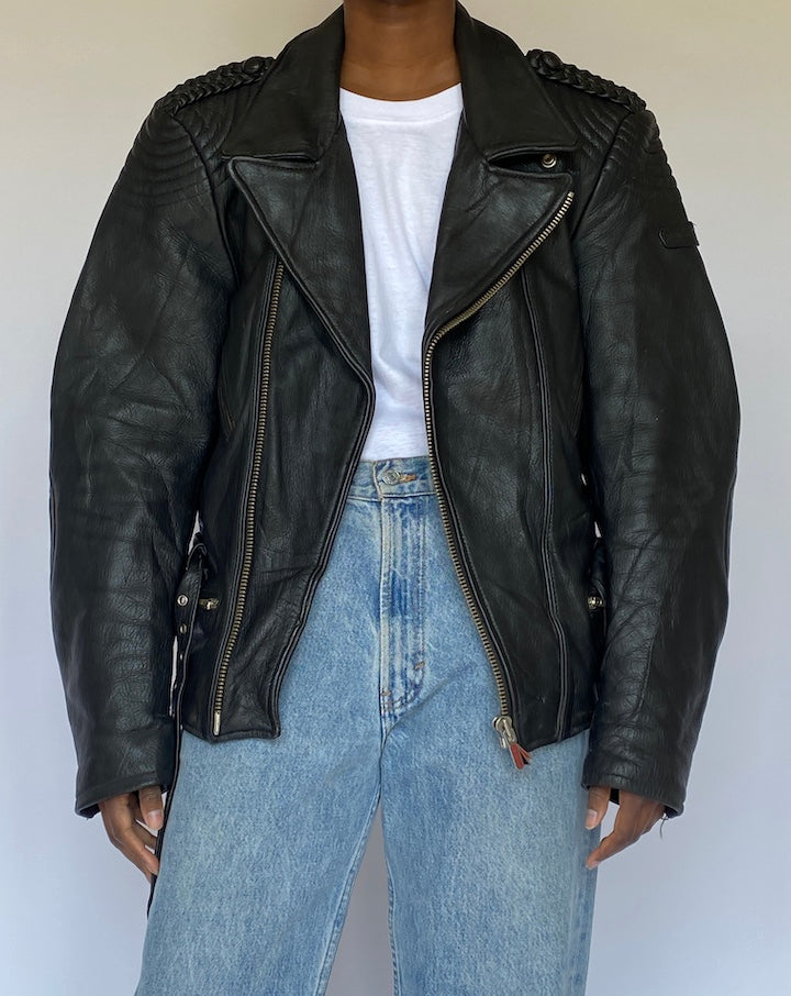 VINTAGE BLACK LEATHER JACKET 4931