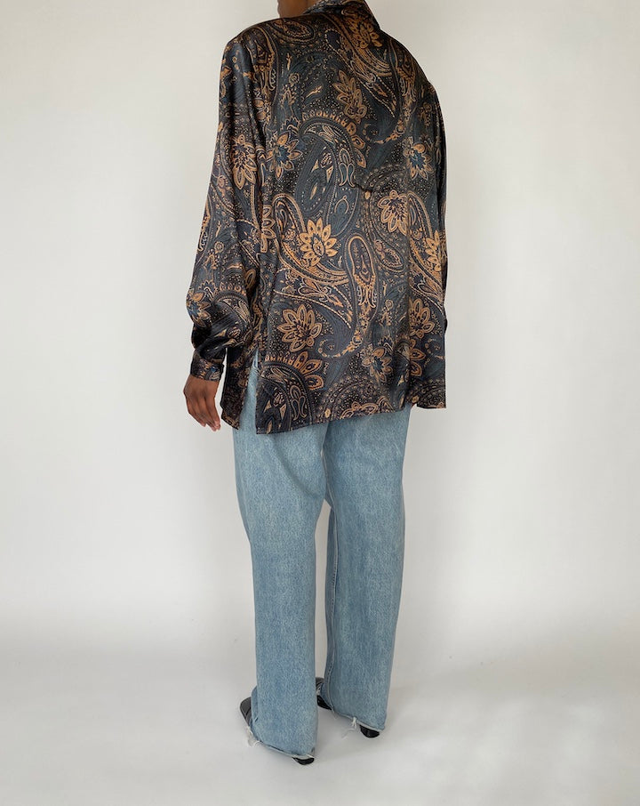 VINTAGE LONG SLEEVE PAISLEY BLOUSE 4564