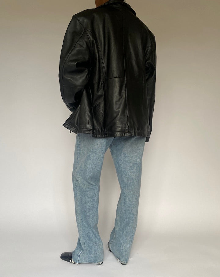 VINTAGE BLACK LEATHER JACKET 4878