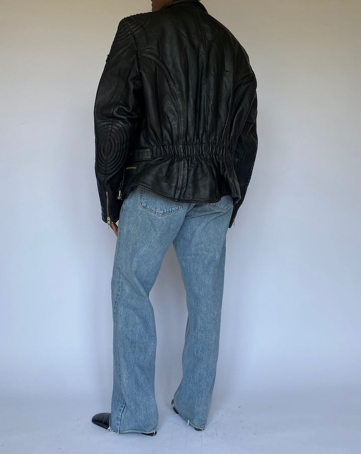 VINTAGE BLACK LEATHER JACKET 4931