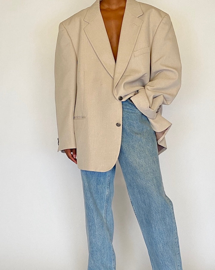 VINTAGE BEIGE OVERSIZED BLAZER 4488