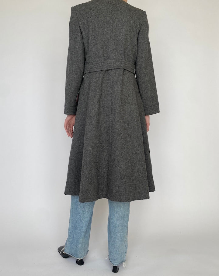 VINTAGE GREY WOOL COAT 4801