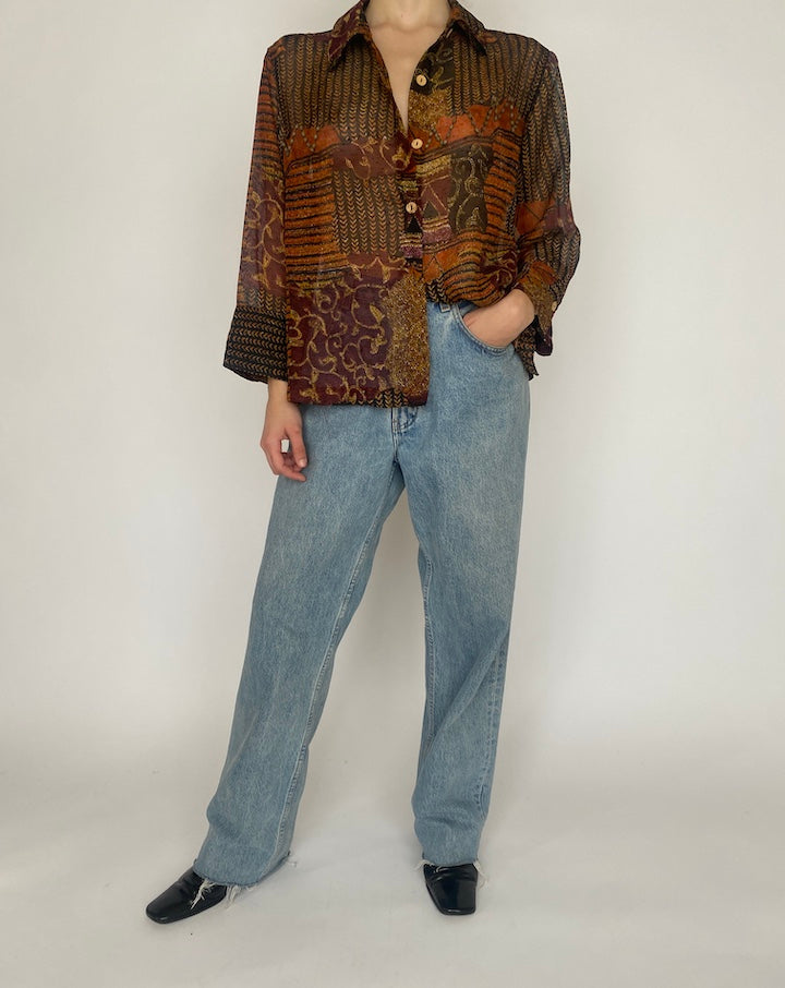 VINTAGE BROWN TONED BLOUSE 4714