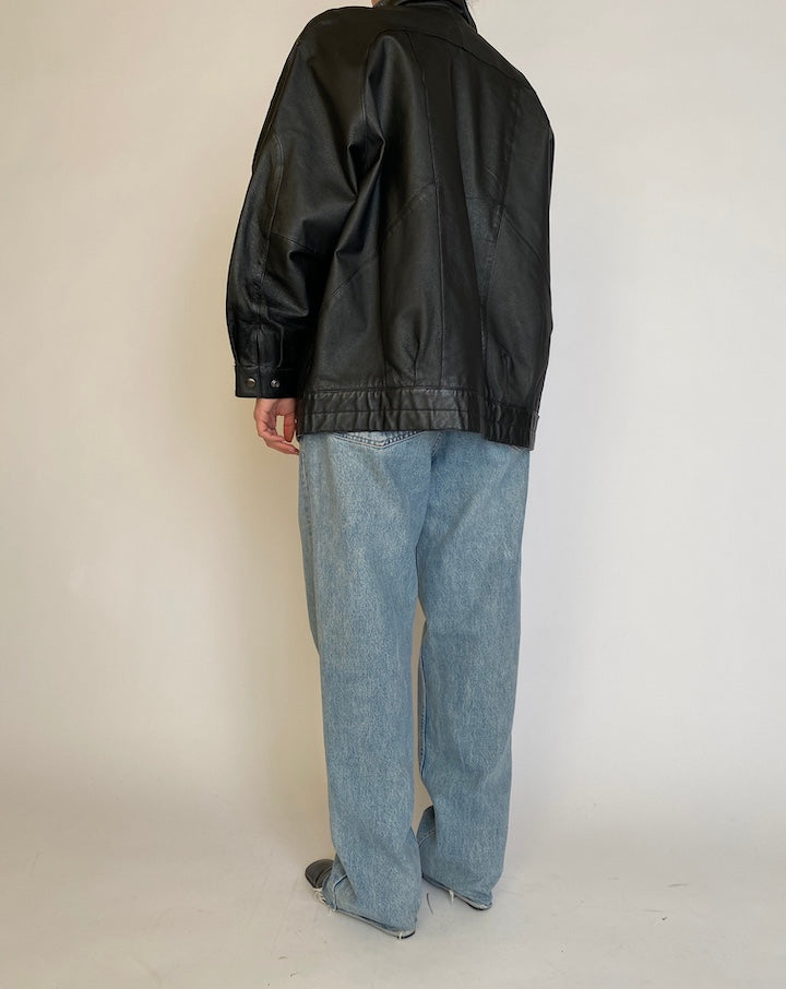 VINTAGE BLACK LEATHER JACKET 4576