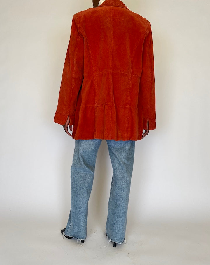 VINTAGE RED SUEDE LEATHER JACKET 4474