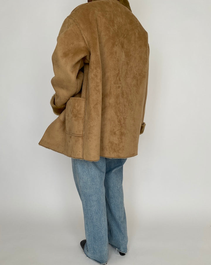 VINTAGE BEIGE FAUX FUR JACKET 4660
