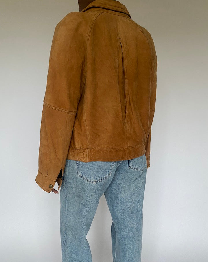 VINTAGE BROWN LEATHER JACKET 4875