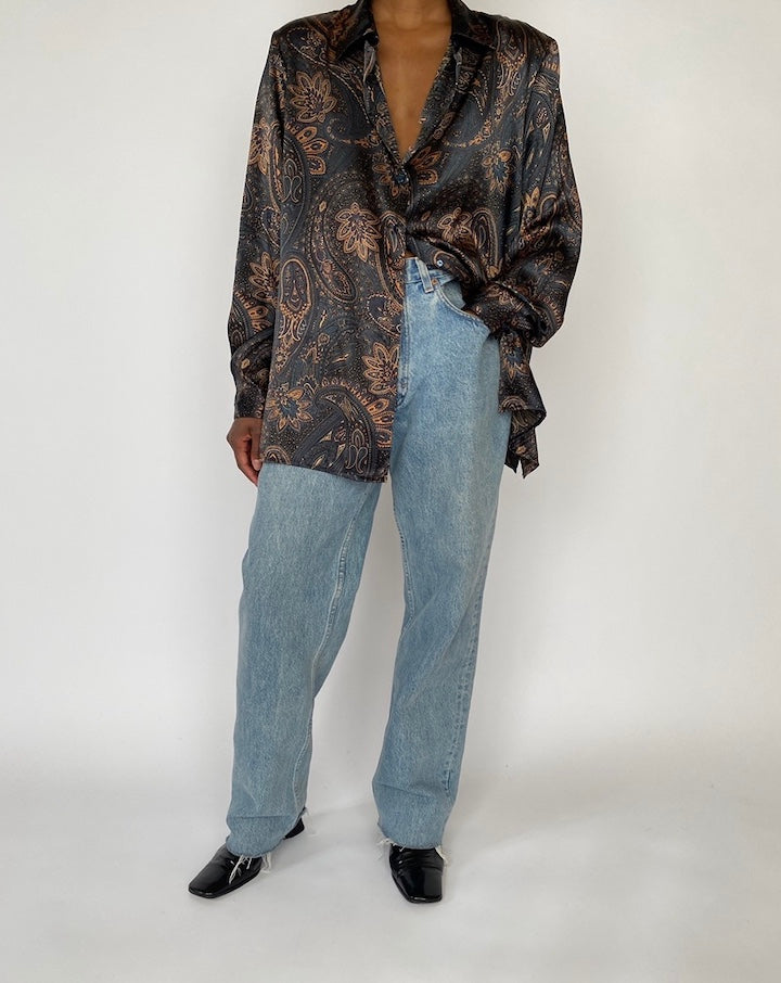 VINTAGE LONG SLEEVE PAISLEY BLOUSE 4564