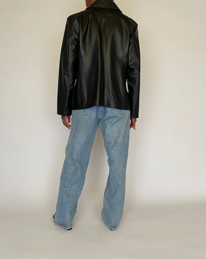 VINTAGE BLACK LEATHER JACKET 4465