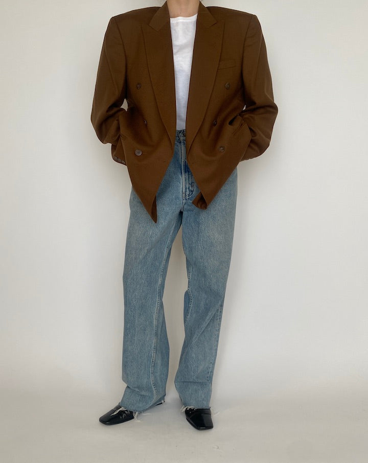 VINTAGE BROWN OVERSIZED BLAZER 4326