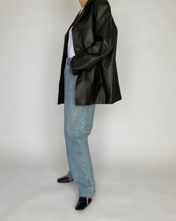 VINTAGE BLACK LEATHER JACKET 4810