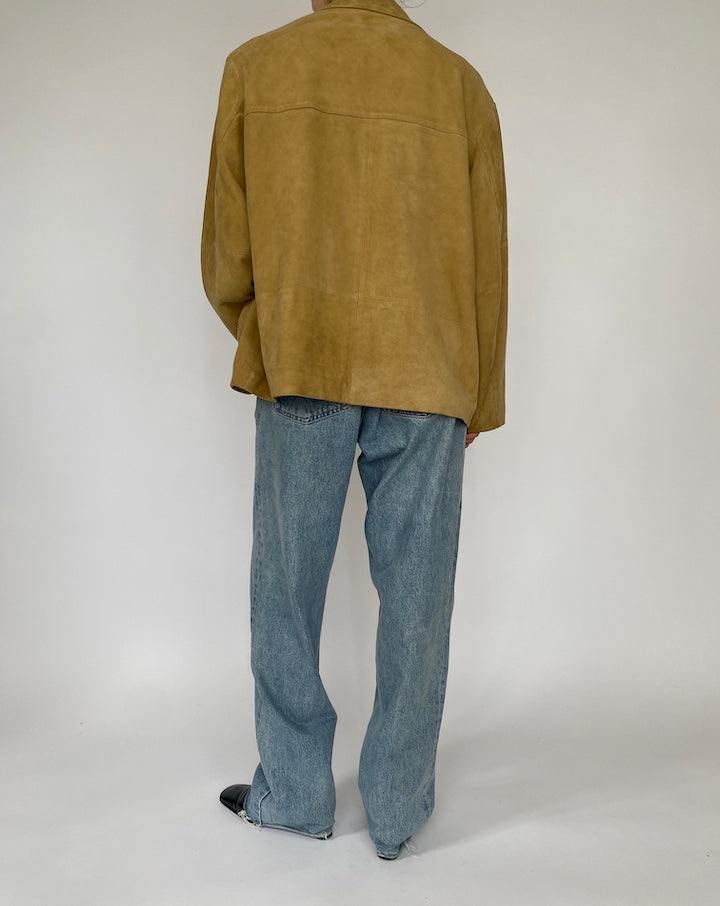 VINTAGE BEIGE SUEDE LEATHER JACKET 4702